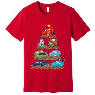 Cars Characters Squad Merry Christmas Tree Cars Magic Kingdom Holiday Premium T-Shirt