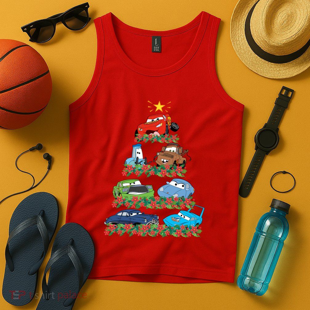 Cars Characters Squad Merry Christmas Tree Cars Magic Kingdom Holiday Tank Top