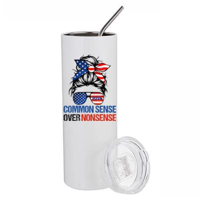 Choose Common Sense Over Nonsense Kamala Harris Waltz 2024 Stainless Steel Tumbler