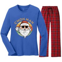 CMon Cool Santa Funny Political Christmas Quote Meme Gift Women's Long Sleeve Flannel Pajama Set 