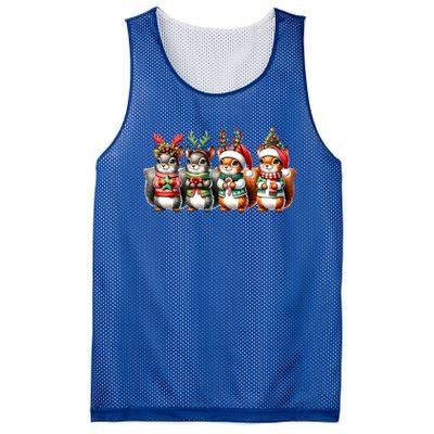 Cute Christmas Squirrels Lights Xmas Animal Squirrel Lover Cute Gift Mesh Reversible Basketball Jersey Tank