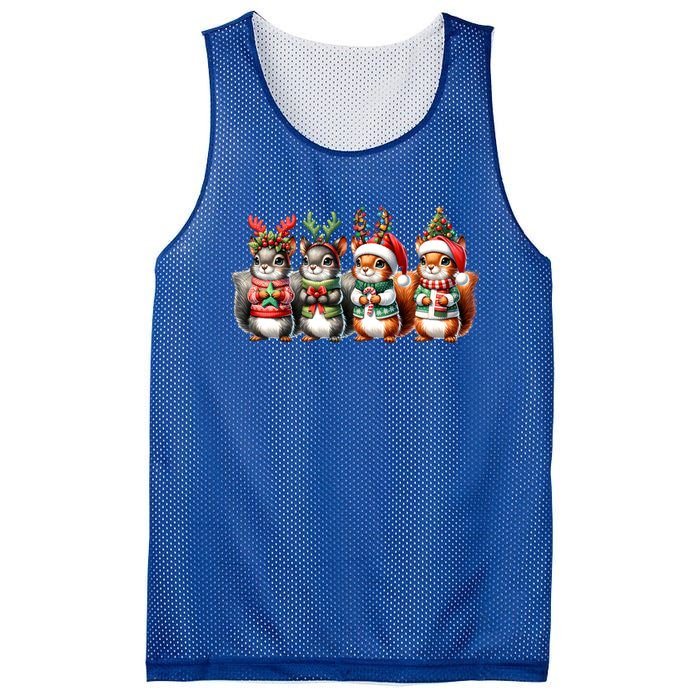 Cute Christmas Squirrels Lights Xmas Animal Squirrel Lover Cute Gift Mesh Reversible Basketball Jersey Tank