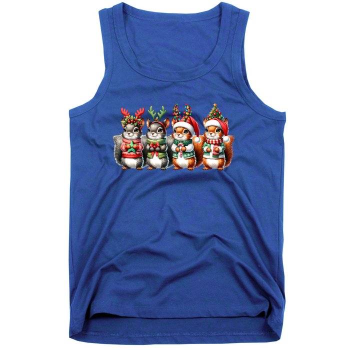 Cute Christmas Squirrels Lights Xmas Animal Squirrel Lover Cute Gift Tank Top