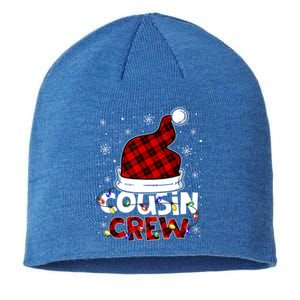 Cousin Crew Santa Hat Buffalo Red Plaid Xmas Light Meaningful Gift Sustainable Beanie