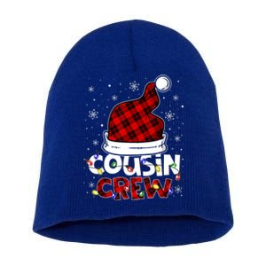 Cousin Crew Santa Hat Buffalo Red Plaid Xmas Light Meaningful Gift Short Acrylic Beanie