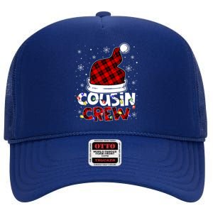 Cousin Crew Santa Hat Buffalo Red Plaid Xmas Light Meaningful Gift High Crown Mesh Back Trucker Hat