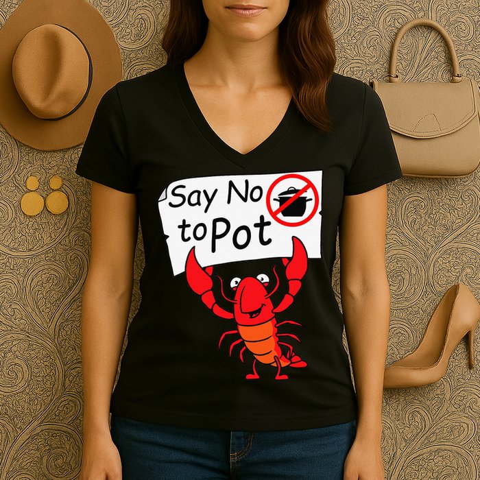 Crawfish Crayfish Say No To Pot Crawfish Boil Women's V-Neck T-Shirt