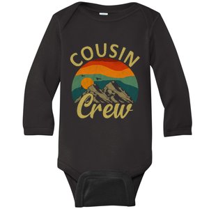 Cousin Crew Squad Camping Outdoor Sunset Summer Camp Baby Long Sleeve Bodysuit