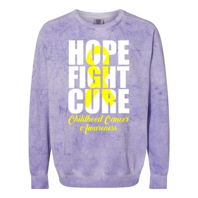 Childhood Cancer Support Hope Fight Cure Funny Gift Colorblast Crewneck Sweatshirt