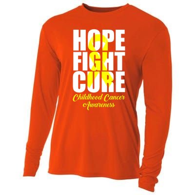 Childhood Cancer Support Hope Fight Cure Funny Gift Cooling Performance Long Sleeve Crew