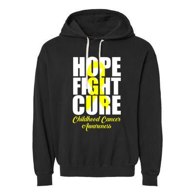 Childhood Cancer Support Hope Fight Cure Funny Gift Garment-Dyed Fleece Hoodie