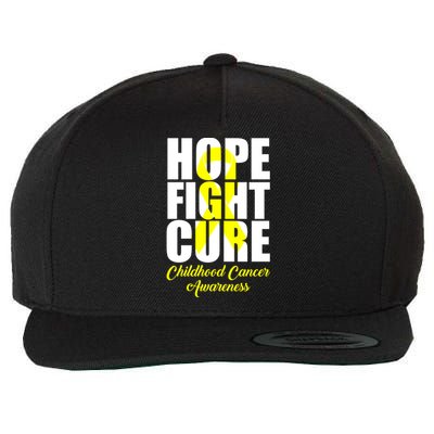 Childhood Cancer Support Hope Fight Cure Funny Gift Wool Snapback Cap