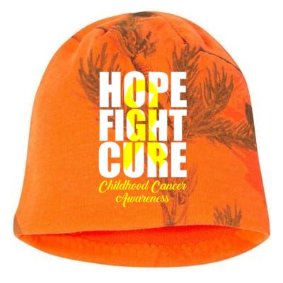 Childhood Cancer Support Hope Fight Cure Funny Gift Kati - Camo Knit Beanie