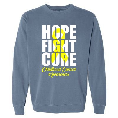 Childhood Cancer Support Hope Fight Cure Funny Gift Garment-Dyed Sweatshirt