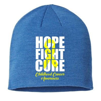 Childhood Cancer Support Hope Fight Cure Funny Gift Sustainable Beanie