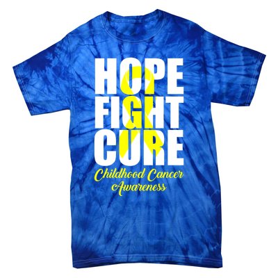 Childhood Cancer Support Hope Fight Cure Funny Gift Tie-Dye T-Shirt