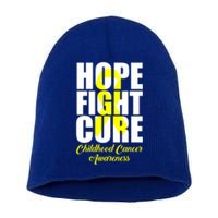 Childhood Cancer Support Hope Fight Cure Funny Gift Short Acrylic Beanie