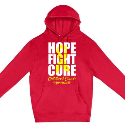 Childhood Cancer Support Hope Fight Cure Funny Gift Premium Pullover Hoodie