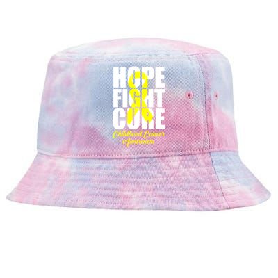 Childhood Cancer Support Hope Fight Cure Funny Gift Tie-Dyed Bucket Hat