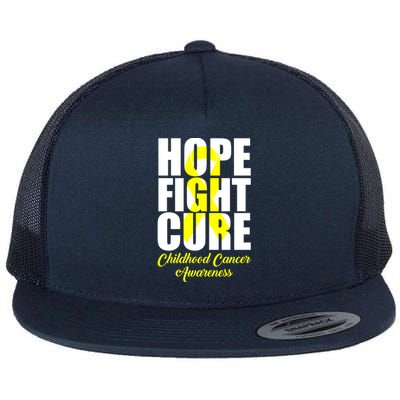 Childhood Cancer Support Hope Fight Cure Funny Gift Flat Bill Trucker Hat