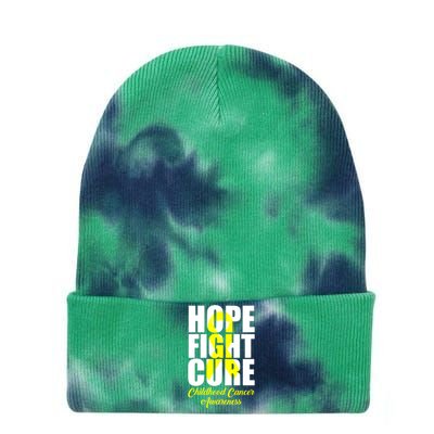 Childhood Cancer Support Hope Fight Cure Funny Gift Tie Dye 12in Knit Beanie