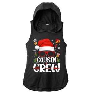 Cousin Crew Santa Hat Xmas Christmas Family Matching Pajamas Gift Ladies PosiCharge Tri-Blend Wicking Draft Hoodie Tank