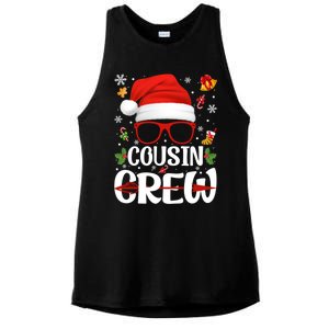 Cousin Crew Santa Hat Xmas Christmas Family Matching Pajamas Gift Ladies PosiCharge Tri-Blend Wicking Tank