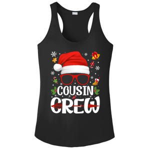 Cousin Crew Santa Hat Xmas Christmas Family Matching Pajamas Gift Ladies PosiCharge Competitor Racerback Tank