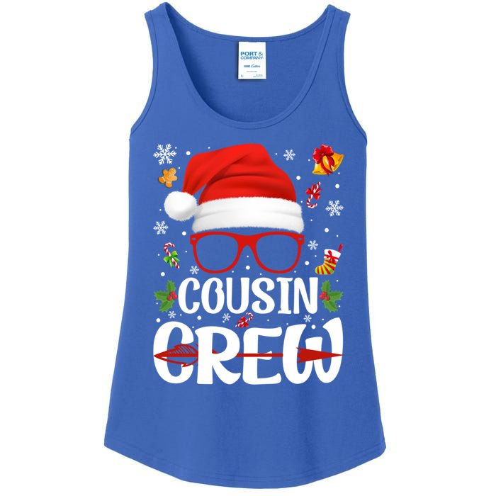 Cousin Crew Santa Hat Xmas Christmas Family Matching Pajamas Gift Ladies Essential Tank