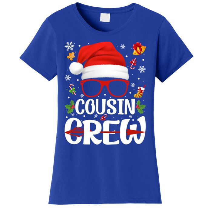 Cousin Crew Santa Hat Xmas Christmas Family Matching Pajamas Gift Women's T-Shirt