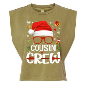 Cousin Crew Santa Hat Xmas Christmas Family Matching Pajamas Gift Garment-Dyed Women's Muscle Tee