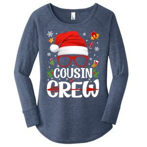 Cousin Crew Santa Hat Xmas Christmas Family Matching Pajamas Gift Women's Perfect Tri Tunic Long Sleeve Shirt