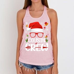 Cousin Crew Santa Hat Xmas Christmas Family Matching Pajamas Gift Women's Knotted Racerback Tank