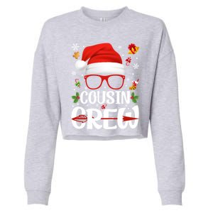 Cousin Crew Santa Hat Xmas Christmas Family Matching Pajamas Gift Cropped Pullover Crew