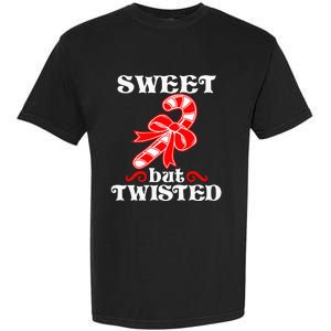 Candy Cane Sweet But Twisted Funny Christmas Short Sleeve Garment-Dyed Heavyweight T-Shirt