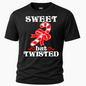 Candy Cane Sweet But Twisted Funny Christmas Short Sleeve Cooling Performance Crew T-Shirt