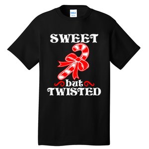 Candy Cane Sweet But Twisted Funny Christmas Short Sleeve Tall T-Shirt