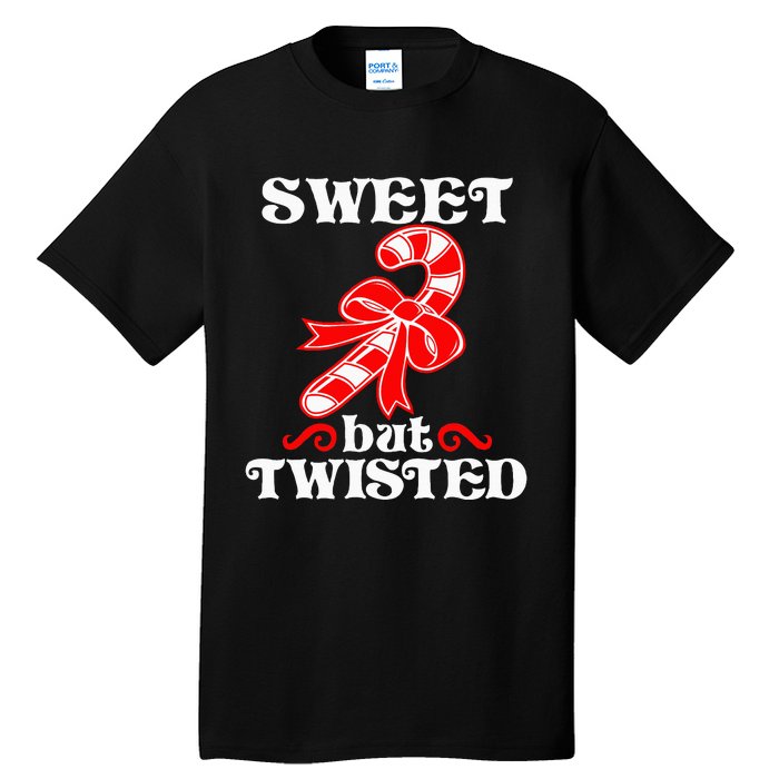 Candy Cane Sweet But Twisted Funny Christmas Short Sleeve Tall T-Shirt