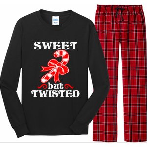 Candy Cane Sweet But Twisted Funny Christmas Short Sleeve Long Sleeve Pajama Set