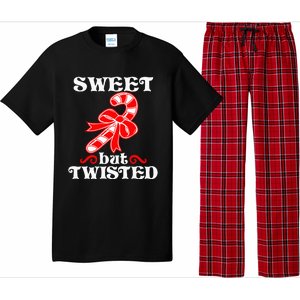 Candy Cane Sweet But Twisted Funny Christmas Short Sleeve Pajama Set