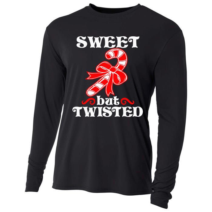 Candy Cane Sweet But Twisted Funny Christmas Short Sleeve Cooling Performance Long Sleeve Crew