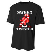 Candy Cane Sweet But Twisted Funny Christmas Short Sleeve Performance Sprint T-Shirt