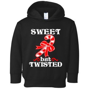 Candy Cane Sweet But Twisted Funny Christmas Short Sleeve Toddler Hoodie