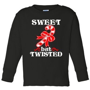 Candy Cane Sweet But Twisted Funny Christmas Short Sleeve Toddler Long Sleeve Shirt