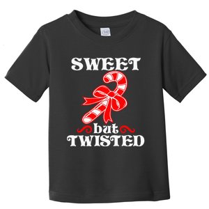 Candy Cane Sweet But Twisted Funny Christmas Short Sleeve Toddler T-Shirt