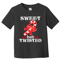 Candy Cane Sweet But Twisted Funny Christmas Short Sleeve Toddler T-Shirt