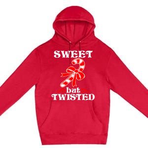 Candy Cane Sweet But Twisted Funny Christmas Short Sleeve Premium Pullover Hoodie