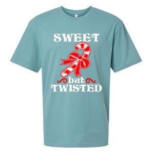 Candy Cane Sweet But Twisted Funny Christmas Short Sleeve Sueded Cloud Jersey T-Shirt