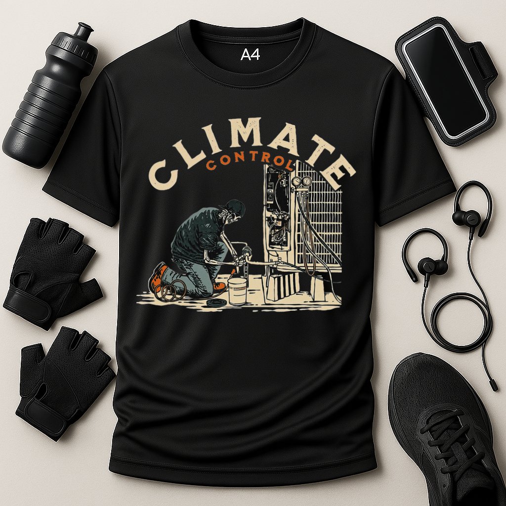 Climate Control Skeleton Hvac Technician Pride Performance Shirt