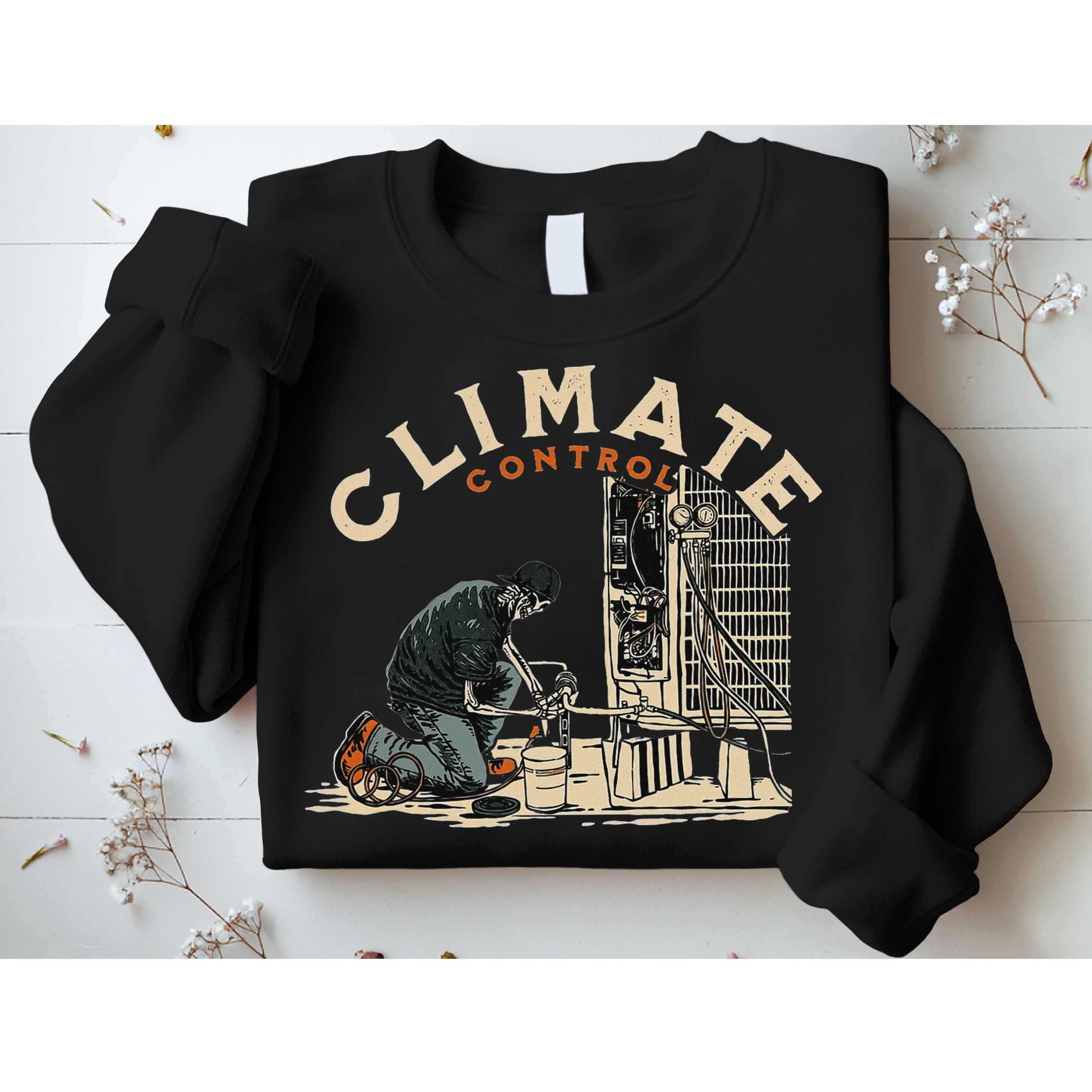 Climate Control Skeleton Hvac Technician Pride Sweatshirt